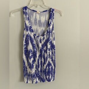 J Crew Women’s Purple White Sequin Tank Size Small